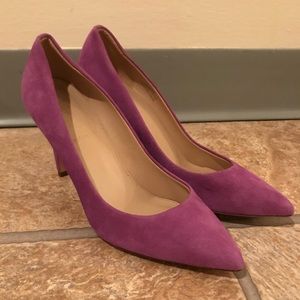 Purple suede heels
